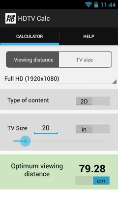 HDTV Calc android App screenshot 1